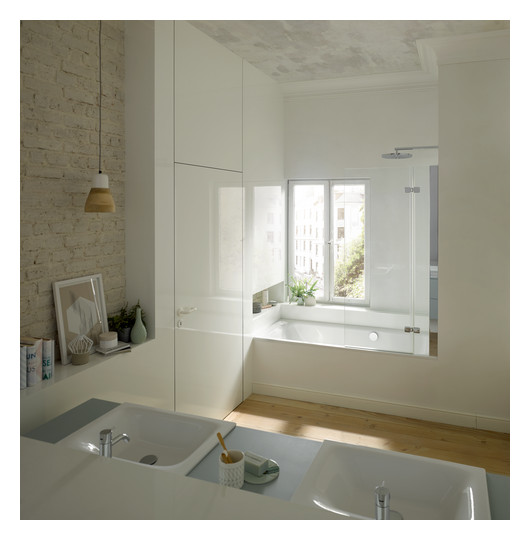Badewanne BetteSelect 3432 170x75x42cm, Fußende rechts, Überlauf hinten, snow
