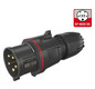 CEE-Stecker 5p 32A IP54 400V/rt 6h Schraubkl Kst Knickschutztülle