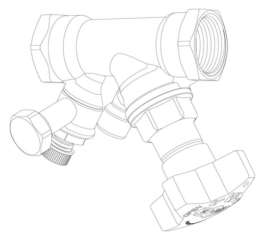 TA Absperrventil STS DN 15, kvs 3,5, PN 25, mit Entleeradapter