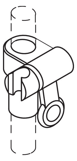 HEWI Brausehalter 108x93mm, reinweiß, felsgrau