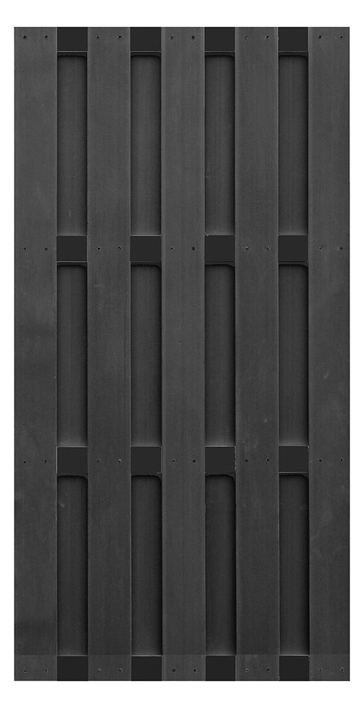 Bild EMDEN-Serie ANTHRAZIT 90 x 180 cm, anthr azit 4 Querriegel ALU WPC-Bretterzaun - n.a.-0