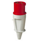 CEE-Stecker 5p 63A IP44 400V/rt 6h Schraubkl Kst Knickschutztülle