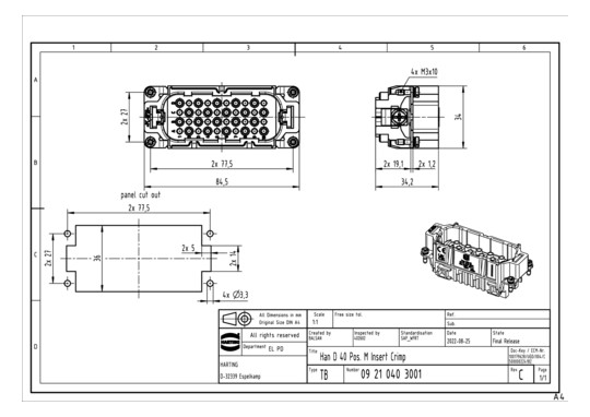 HART Steckereinsatz 40-polig 09210403001 