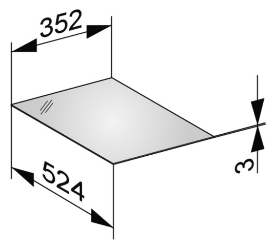 KEUCO Abdeckplatte Edition 11 35,2 x 0,3 x 52,4 cm, Weiß, Glas Weiß satiniert, ESG Glas Unterseite lackiert