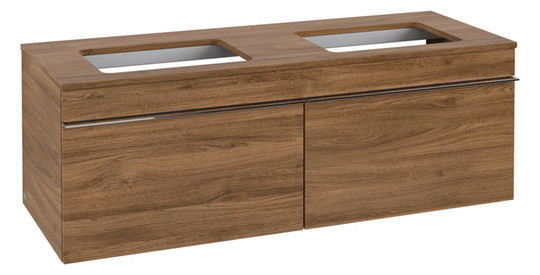 V&B Waschtisch-Unterschrank Venticello 125,7x43,6x50,2cm, Griff Chrom, kansas oak