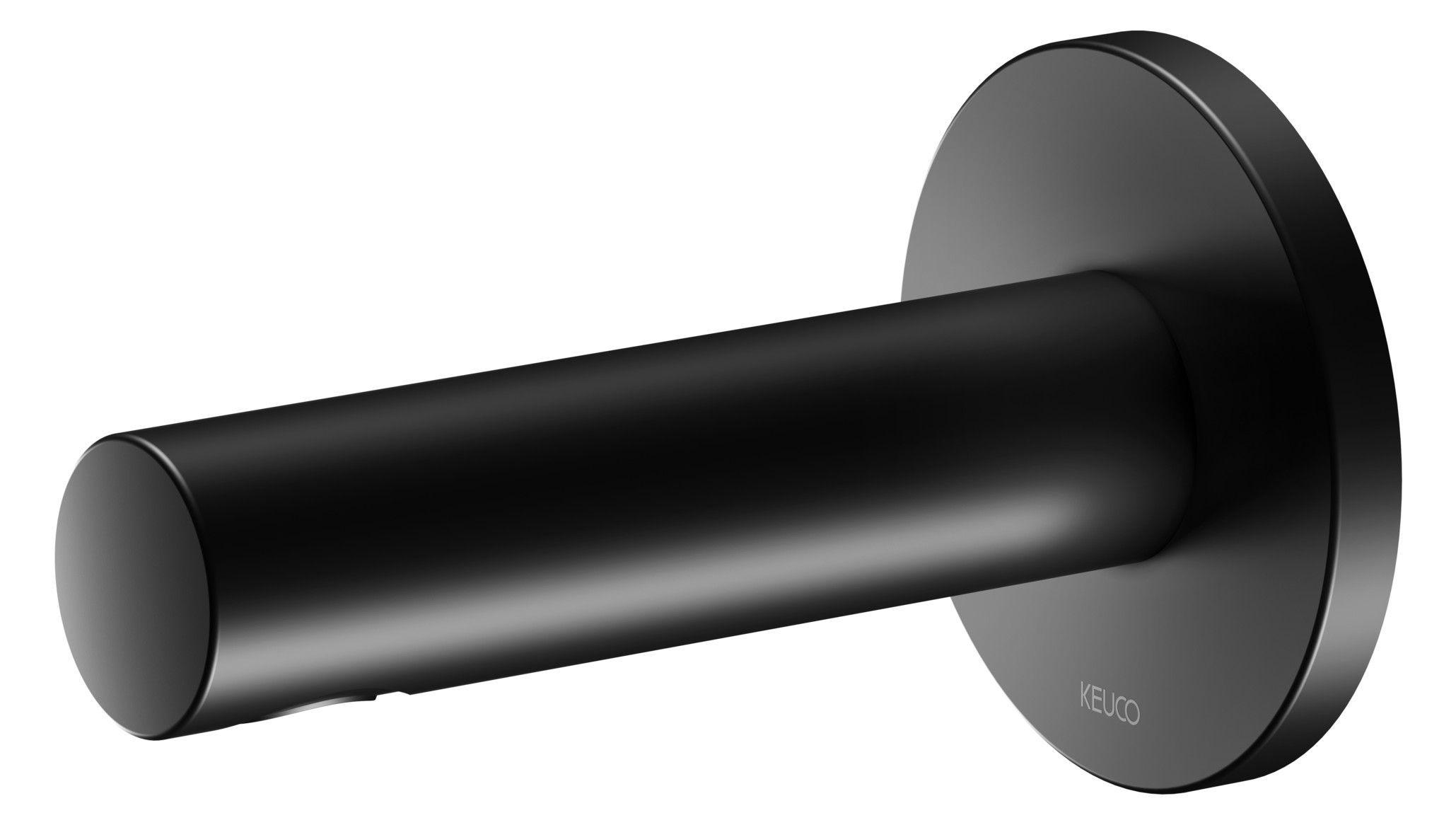 KEUCO Wanneneinlauf IXMO Ausladung 130 mm, schwarz matt, runde Rosette