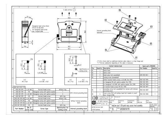 HART InduCom 50P entry hood- 61030010119 