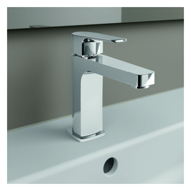 Ideal-Standard Waschtisch-Einhebelmischer Cerafine D Grande mit Metall-Ablaufgarnitur, chrom, Ausladung 120mm