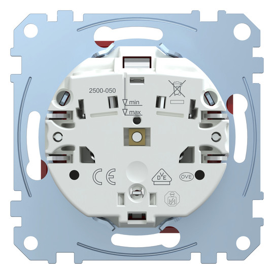 Steckdose 1f rubrt glz System M UP m.BS IP20 rubinrot
