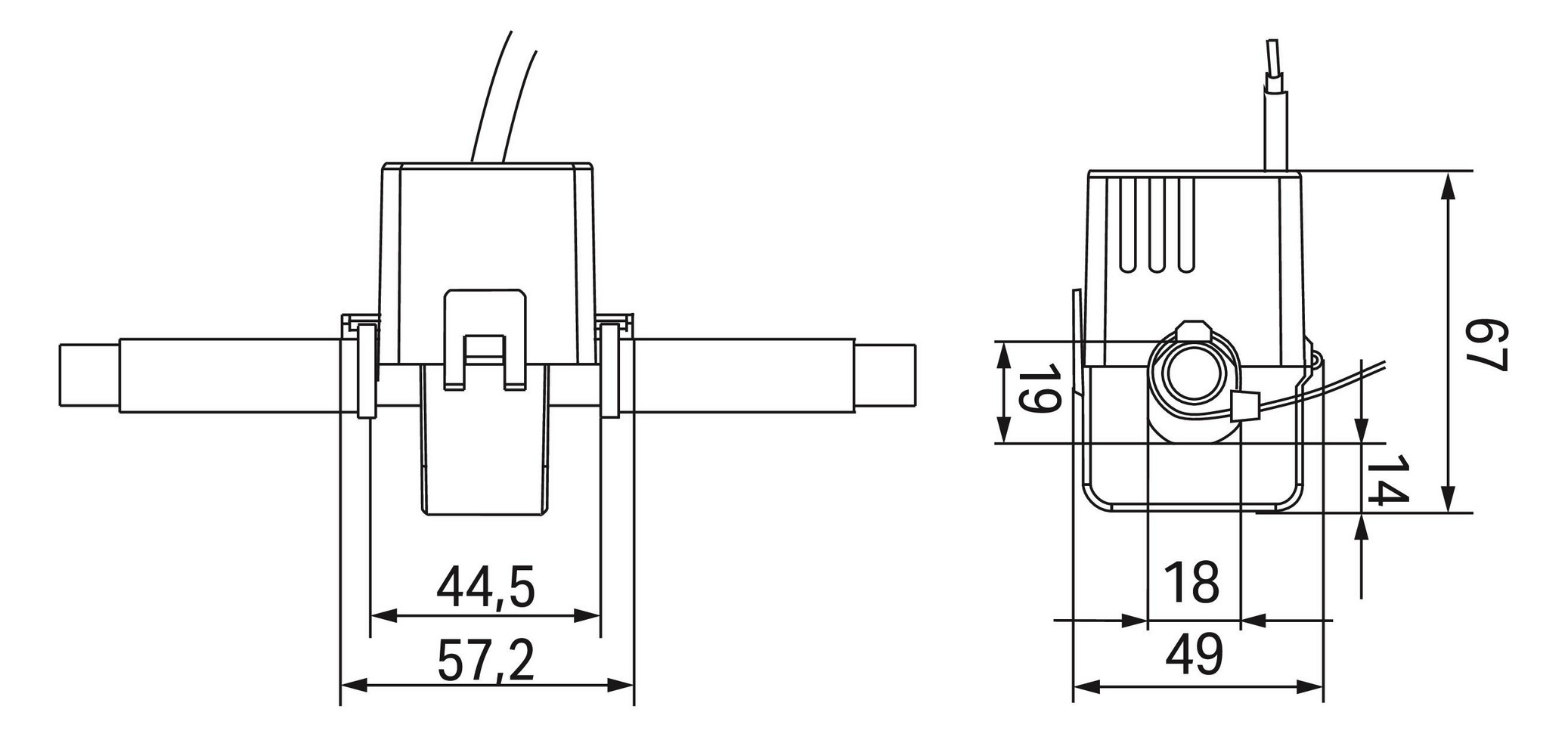 Kabelumbaustromwandler Serie 855 Kl=1 100A/1A 0,2VA m.Berührungss Schnappbef