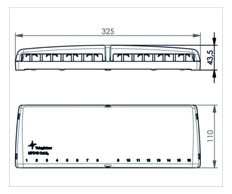 Patchpanel 16Ports Wandmont Schirm RAL9001 110x325x43,5mm