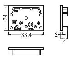 Endkappe ws Kst L24mm B33,4mm H7mm Endkappe ws Kst L24mm B33,4mm H7mm