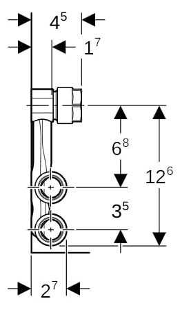 Geberit Anschluss-T-Stück Mapress Ø 15 x 15 mm, für Vor-/Rücklauf, mit Anschlussverschraubung, Kupfer
