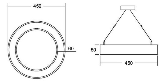 LED-Pendelleuchte 45W 3000K 5193lm Konv sym 1LED LED nicht austauschbar IP20