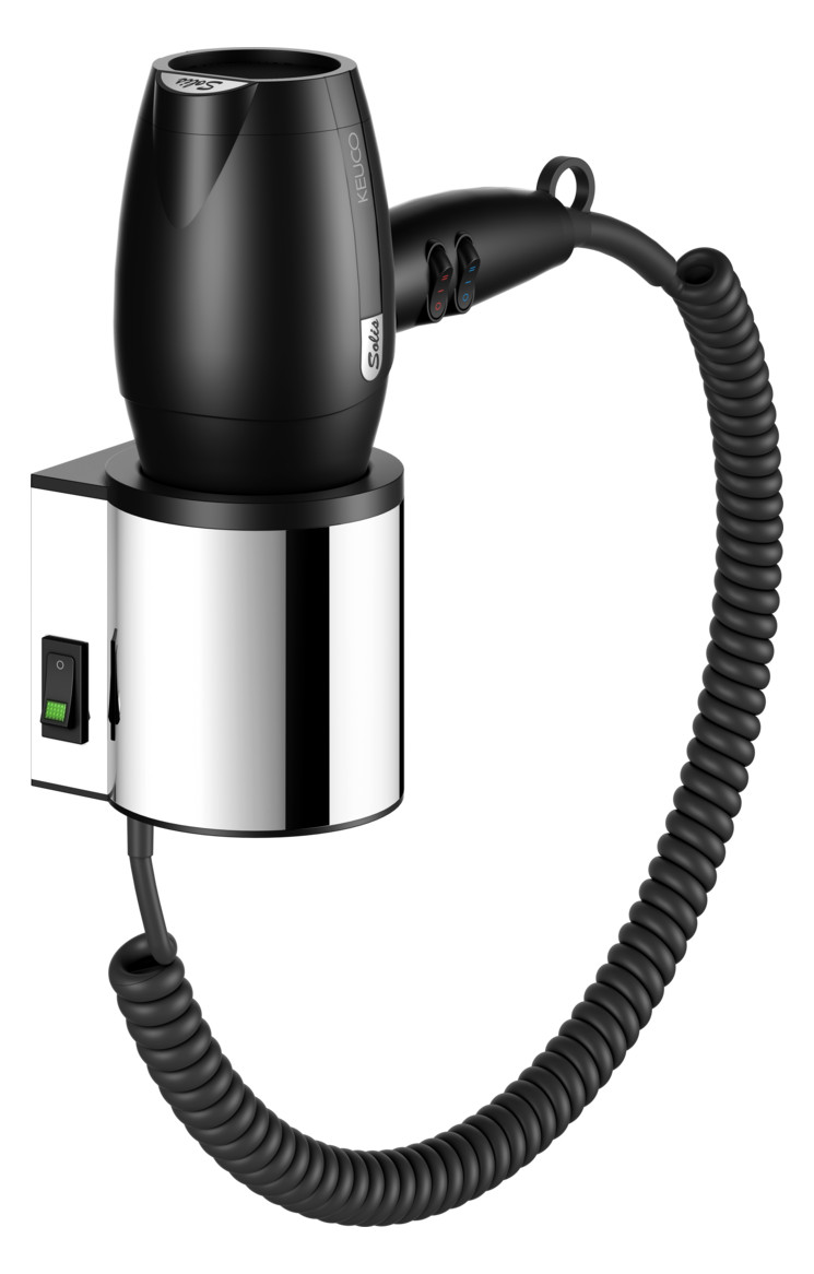 KEUCO Haartrockner Plan 230 V, 3 Heizstufen, verchromt / schwarz