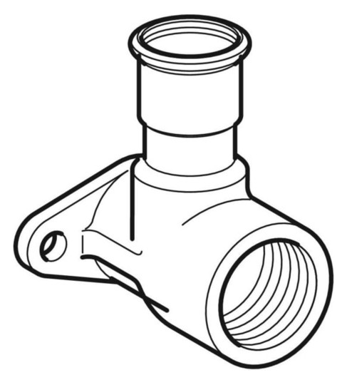 Geberit Gas-Anschlusswinkel abgesetzt Mapress 90Grad, Kupfer, Ø 28 mm x Rp 1, Länge 65 mm