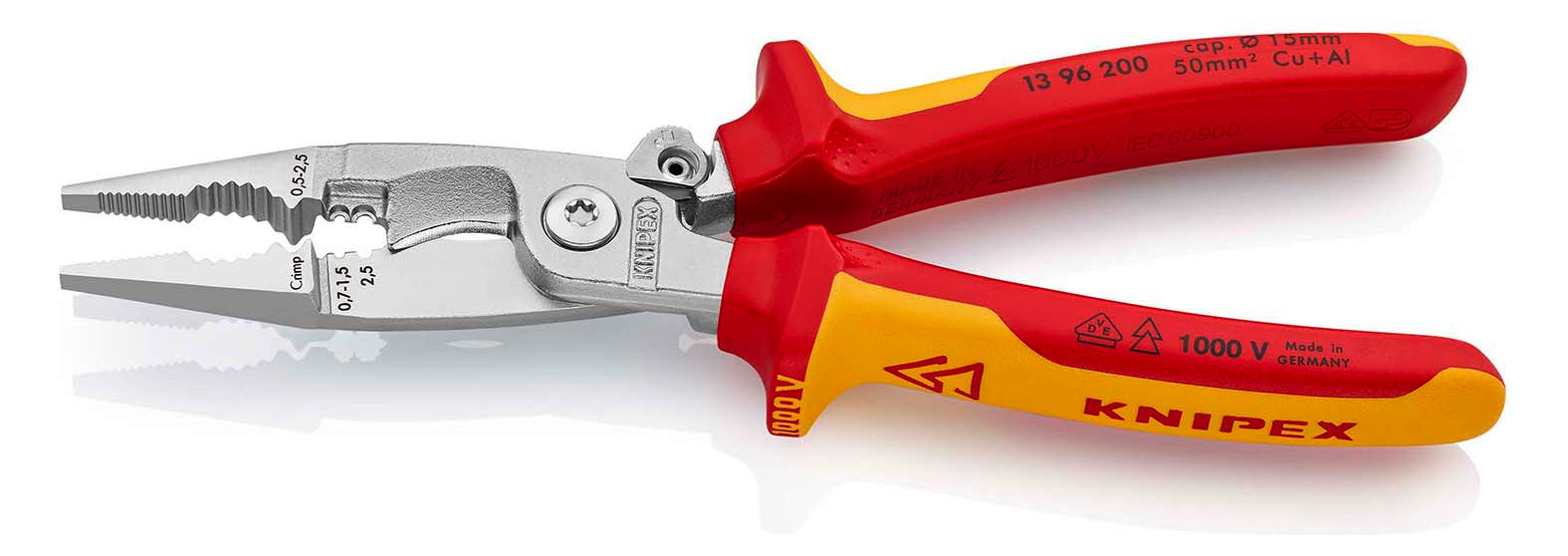 Kombizange 200mm 1000V Mehrkomp VDE Schutzisoliert 1000V
