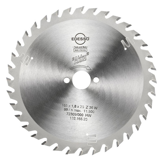 EDESSÖ-HW-Kreissägeblatt Akku - 165x1,8x20mm,...