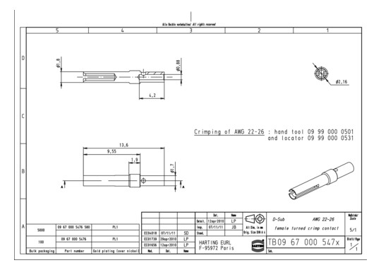 Harting D-Sub FE AWG22-26    09670005476 