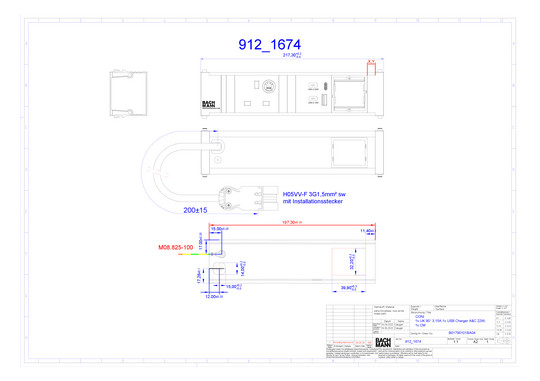 Bachmann CONI 1xUK 1x USB A&C   912.1674 