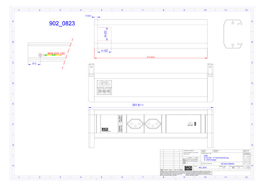 Bachmann DESK 2xCH 1xUSB C 60W  902.0823 