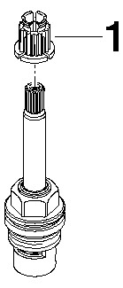 Dornbracht Keramik-Oberteil rechtsschließend, für UP-Ventil, 1/2