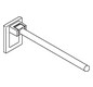 HEWI Stützklappgriff Mono System 800 K Ausladung 600 mm, Abdeckung reinweiß, anthrazitgrau