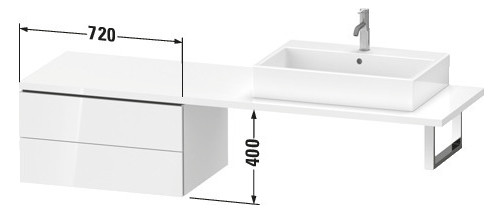 Duravit Unterschrank L-Cube 72 x 54,7 cm, eiche natur, für Konsole, 2 Schubkästen