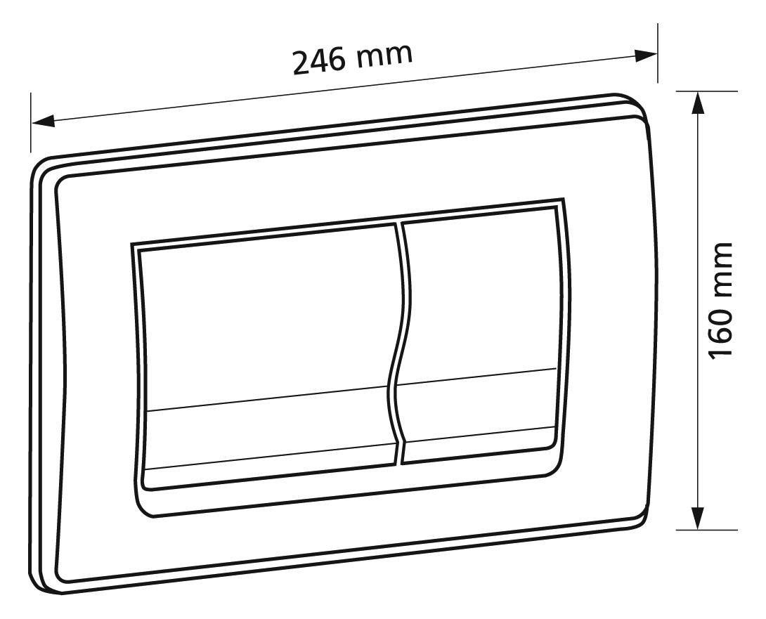 Burda Betätigungsplatte T760 2-Mengenspülung, Betätigung vorn, matt verchromt