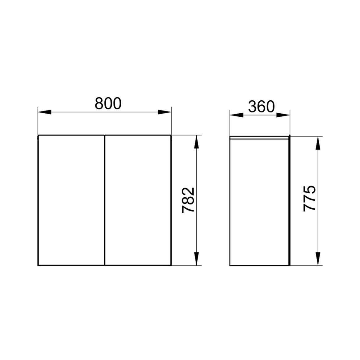 KEUCO Mittelschrank Stageline Dekor Vulkanit, Glas Vulkanit satiniert, 80x78,2x36cm, 2-türig