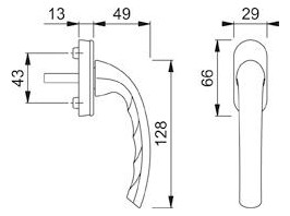 Bild Fenstergriff 0710 /U26,F1 N12A7503,32 - HOPPE-1