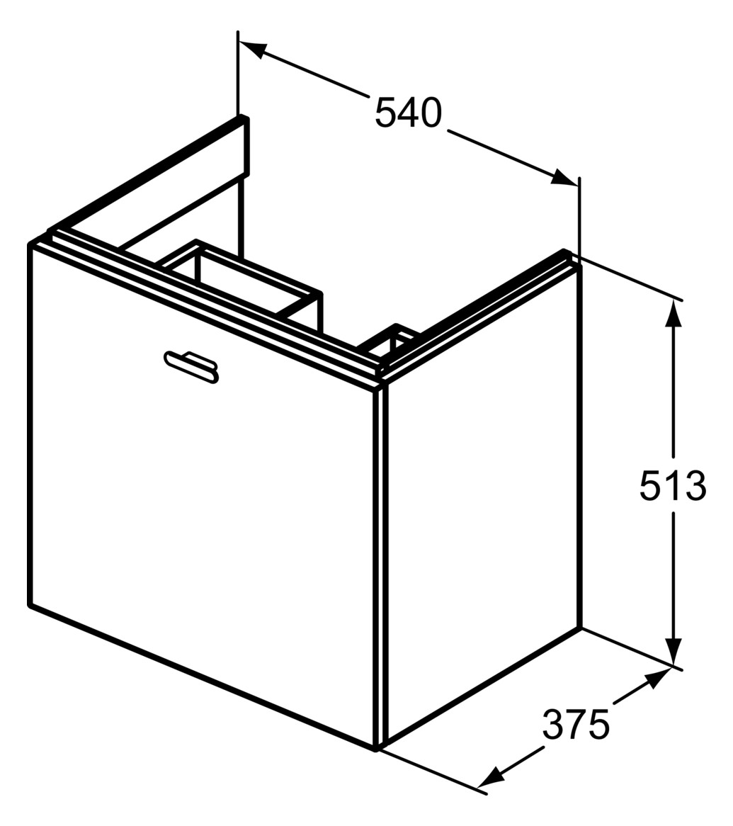 IS äußere Auszugsfront CONNECT SPACE, WTUS 540mm, Hgl. mittelgrau Dekor