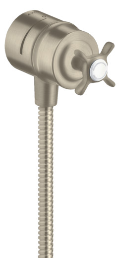 hansgrohe Absperrventil Axor Montreux Stop mit Rückflussverhinderer, Kreuzgriff, brushed nickel