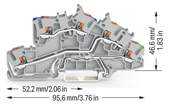 Installationsklemme 32A 0,25-4qmm 3pot gr APL_erf. Federzugans