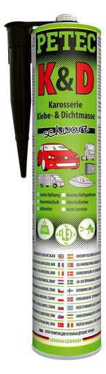 PETEC-K&D Karosserie Klebe- und Dichtmasse, schwarz -...