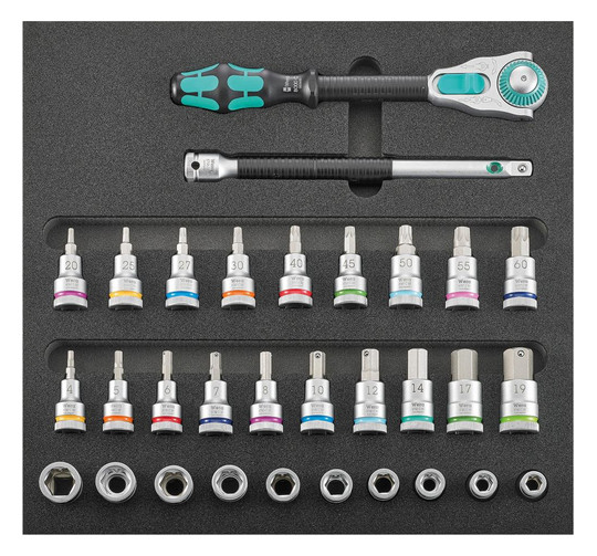 Werkzeugmodul 1/3  - 31-teilig, Wera-Steckschlüssel 1/2