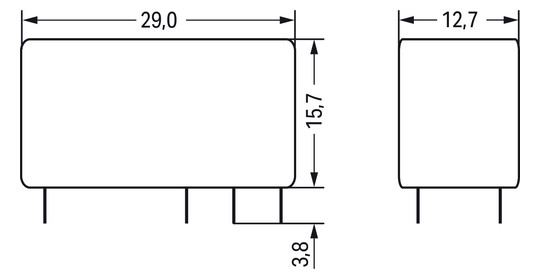 Schaltrelais Serie 788 2W IP40 LP 12,7x15,7x29mm