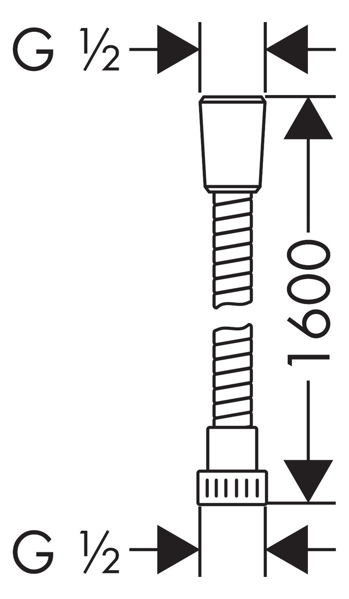 hansgrohe Brauseschlauch Metaflex 160 cm, mit Spiralwicklung, chrom