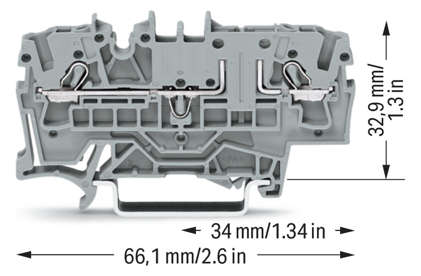 Reihenklemme 0,25-2,5qmm Serie 2002 16A 1Etage 2kl gr Hutschiene TH35