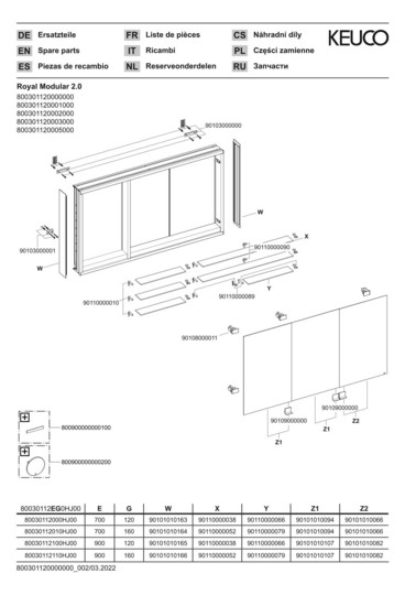 KEUCO Spiegelschrank Royal Modular 2.0 1200 x 900 x 160 mm, 1 Steckdose, 1 Doppel-USB-Ladestelle, Wandvorbau, 3 Türen