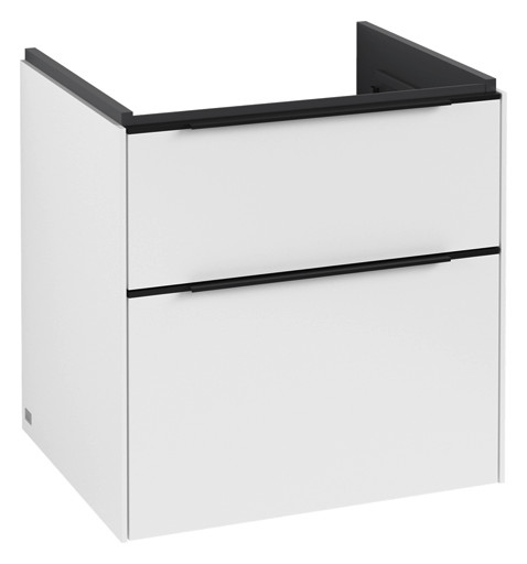 V&B Waschtisch-Unterschrank Subway 3.0 57,2x57,6x47,8cm, ohne LED/Griff Volcano black, pure white