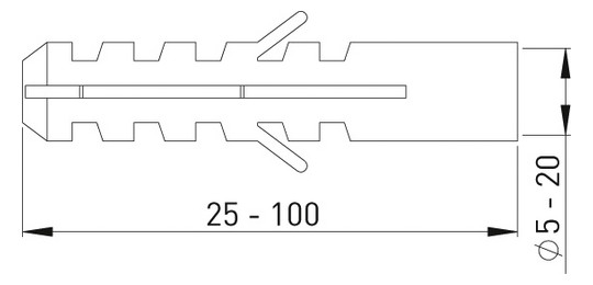 ASW Flossendübel Ø 20 mm x 100 mm, Ø 16,0-18,0 mm, Nylon