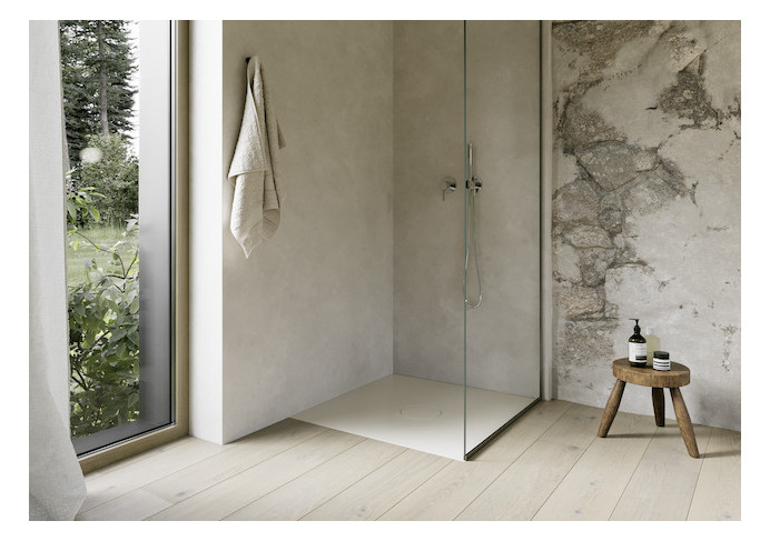 Bette Duschfliese PLUS BetteAir 1000 x 1000 mm, jasmin, Rechteck, glasierter Titan-Stahl