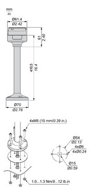 Standfuß mit Rohr sw 400mm Kst