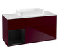 V&B Waschtisch-Unterschrank Finion 120x60,3x50,1cm, Regal links Black matt lacquer, Peony Matt
