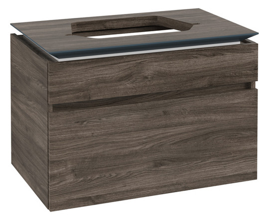 V&B Waschtischunterschrank Legato 80x55x50cm, Waschtisch mittig, Stone Oak