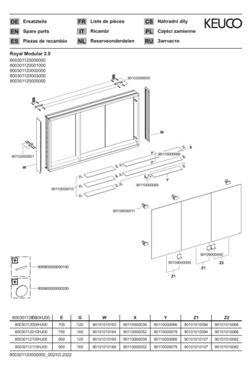 KEUCO Spiegelschrank Royal Modular 2.0 1200 x 900 x 160 mm, 1 Steckdose, 1 Doppel-USB-Ladestelle, Wandvorbau, 3 Türen