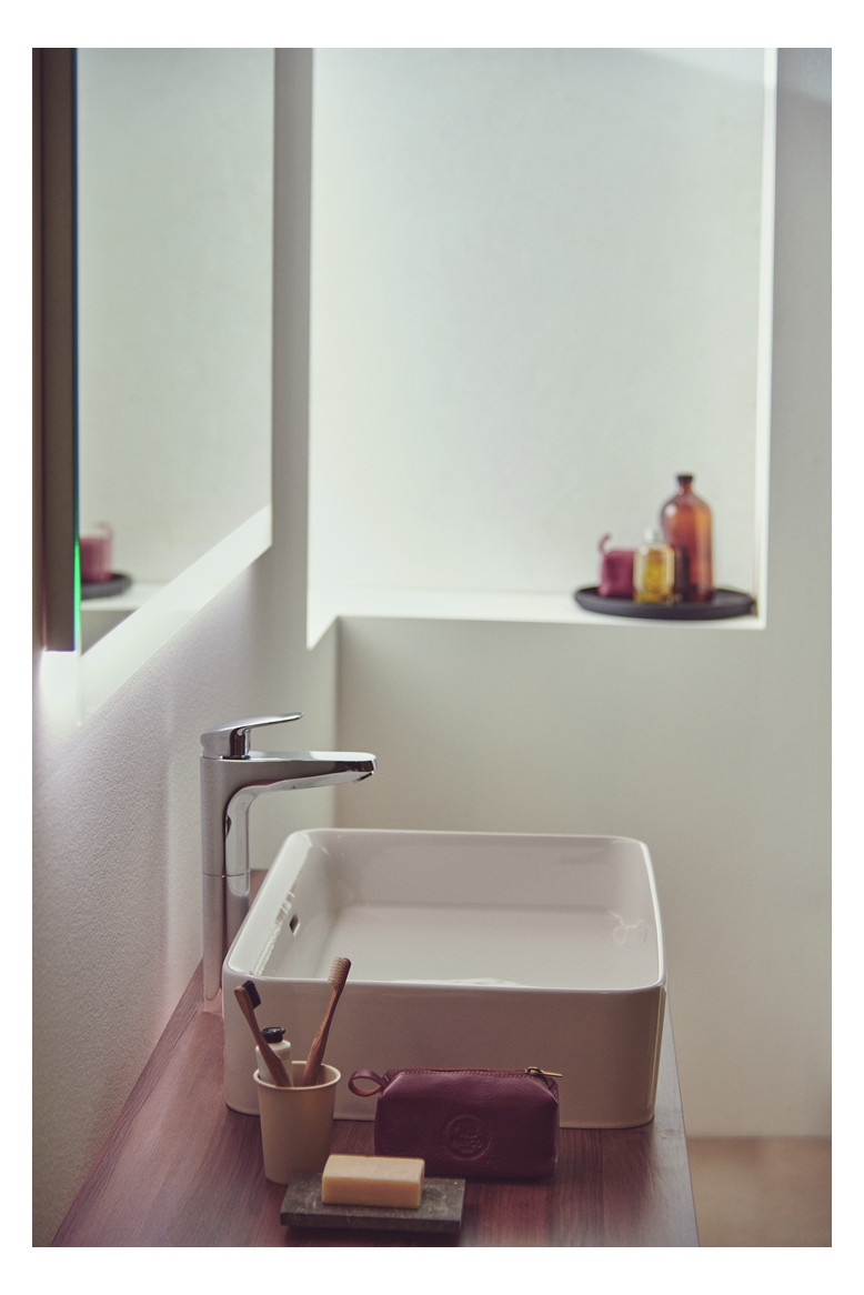 Ideal-Standard Waschtisch-Einhebelmischer CeraFlex chrom, verlängerter Sockel, mit Ablaufgarnitur, Ausladung 140mm Ideal-Standard Waschtisch-Einhebelmischer CeraFlex chrom, verlängerter Sockel, mit Ablaufgarnitur, Ausladung 140mm