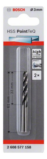 Metallbohrer Ø3mm zyl.Steckachse Edst f.Edelstahl f.Stahl