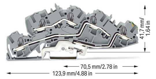 Installationsklemme 36A Serie 2005 gr 0,5-6qmm 3pot APL_erf. Federzugans